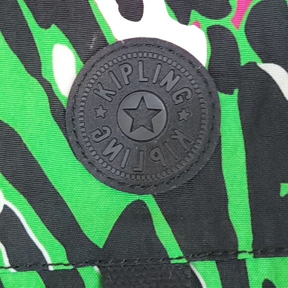 Kipling Lancelot Crossbody Bag Wild Green Zebra Print Adjustable Strap Retro - Picture 2 of 11